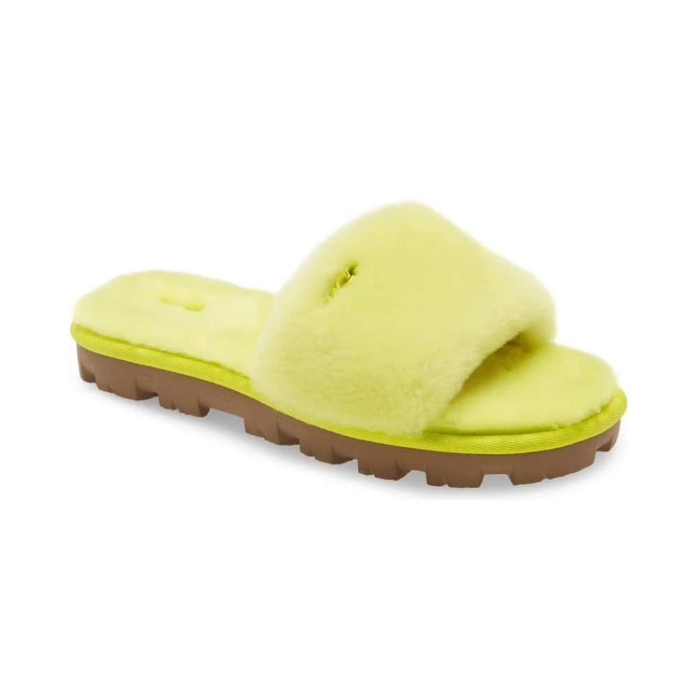 UGG Cozette Slides Slippers Shearling Size 6 Electric Lime